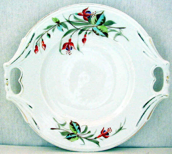 L68-Victorian handpainted two handled plate fuchsia spray.jpg (88668 bytes)